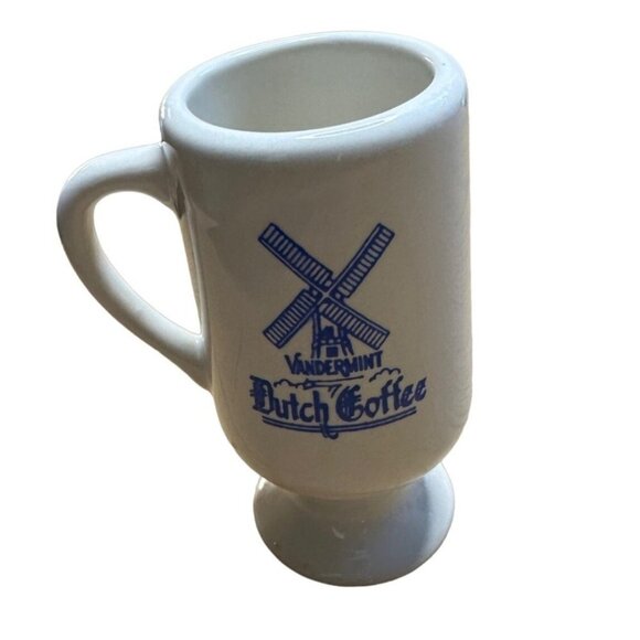 Vintage Vandermint Dutch Coffee Mug White w/ Blue Graphics Windmill Sku 2589 - Picture 4 of 6